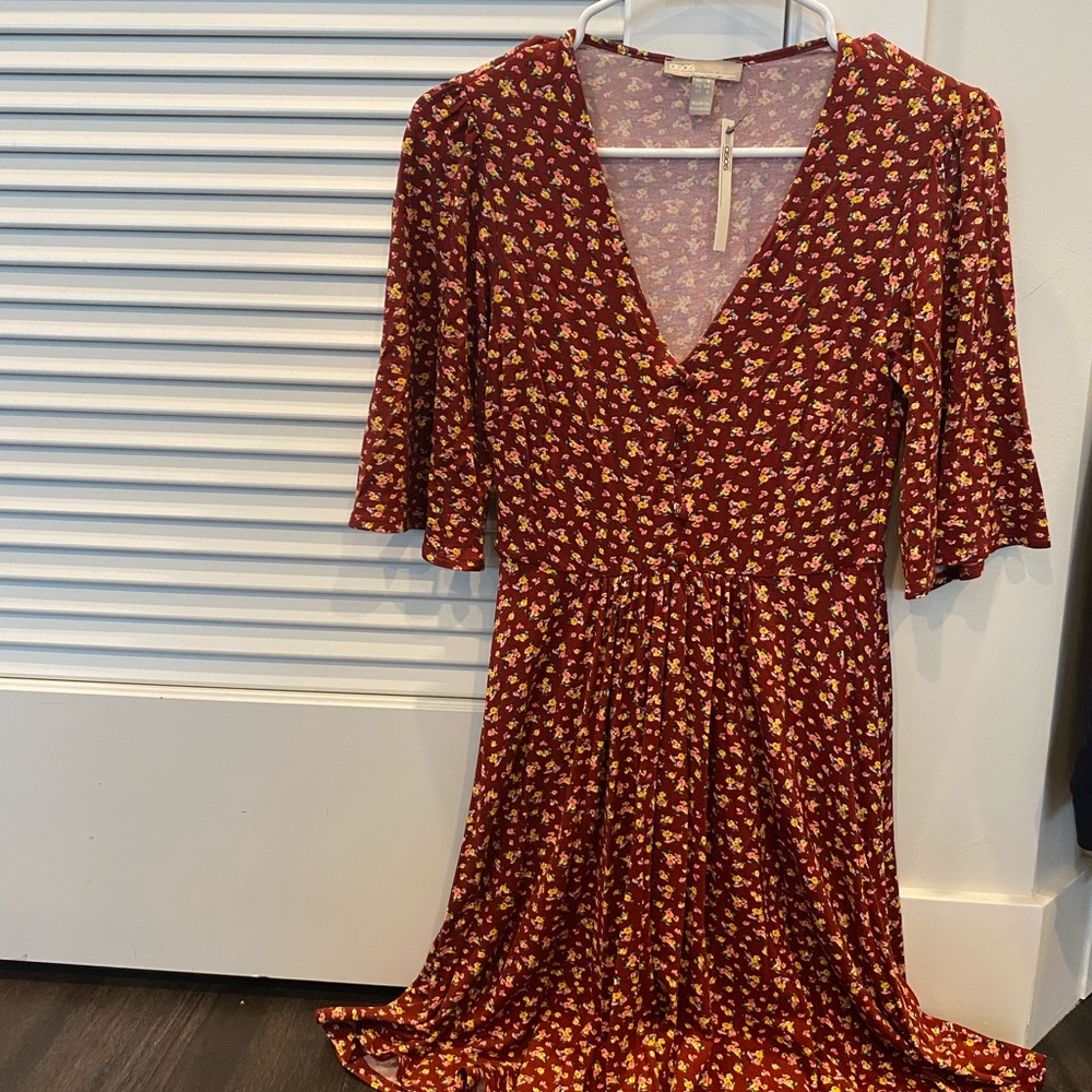 ASOS women’s 2 v neck floral dress flutter sleeve